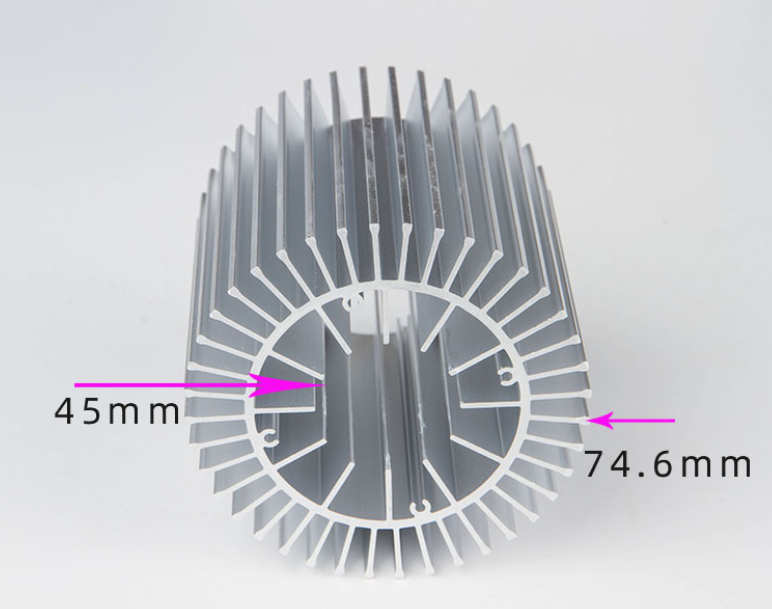 Dissipateur thermique cylindrique rond d'extrusion de refroidissement par air