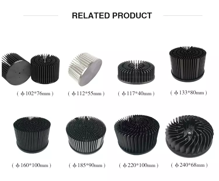 Dissipateur thermique cylindrique rond d'extrusion de refroidissement par air